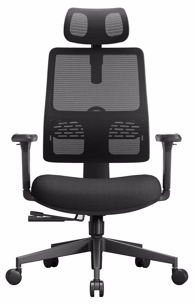 Sedia da ufficio ergonomica - MAGICH003 - Schienale con supporto automatico - Supporto lombare adattivo - Poggiatesta regolabile - Profondità della seduta regolabile - Regolabile in altezza - Ruote - Colore: nero