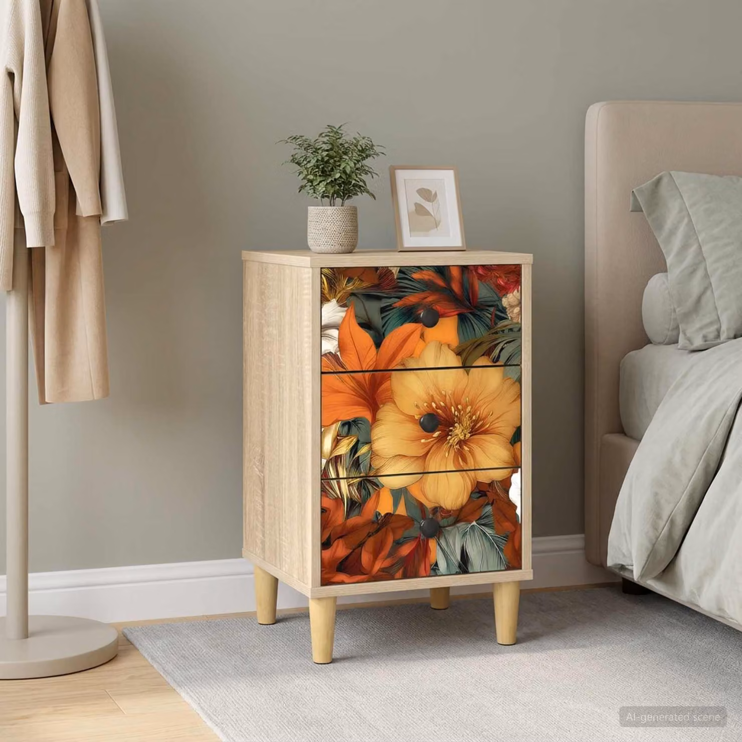 Armadio da notte vidaXL GENNEP Rovere Sonoma L/P/H: 36 x 33 x 60 cm