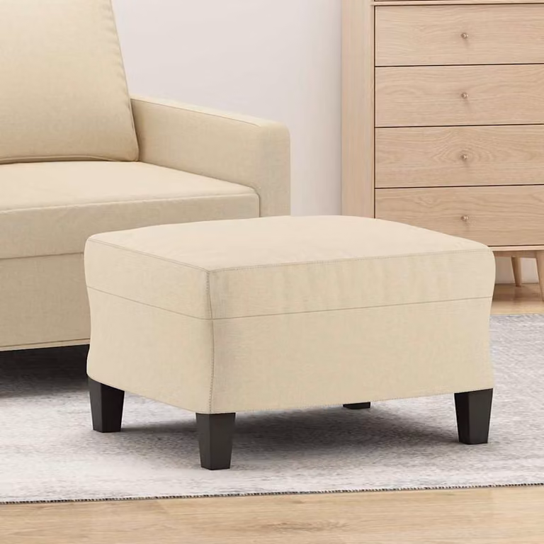 Poggiapiedi vidaXL in tessuto beige L: 60 cm, P: 50 cm, H: 41 cm