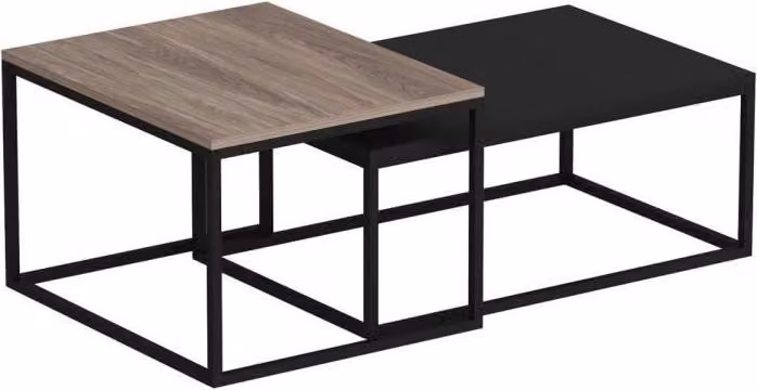 Tavolino rettangolare LEKA, antracite, 72 x 45 x 37 cm, pannello di particelle melaminico