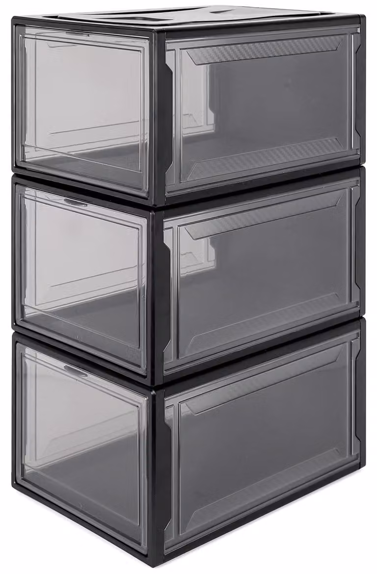 Omgoods - Set di 3 scatole impilabili per scarpe