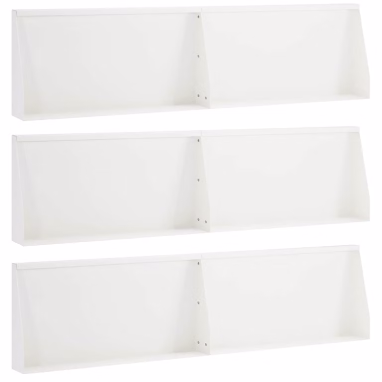 Set di 6 muretti di contenimento per orto rialzato vidaXL in acciaio bianco, L: 80 cm, P: 40 cm, H: 12 cm