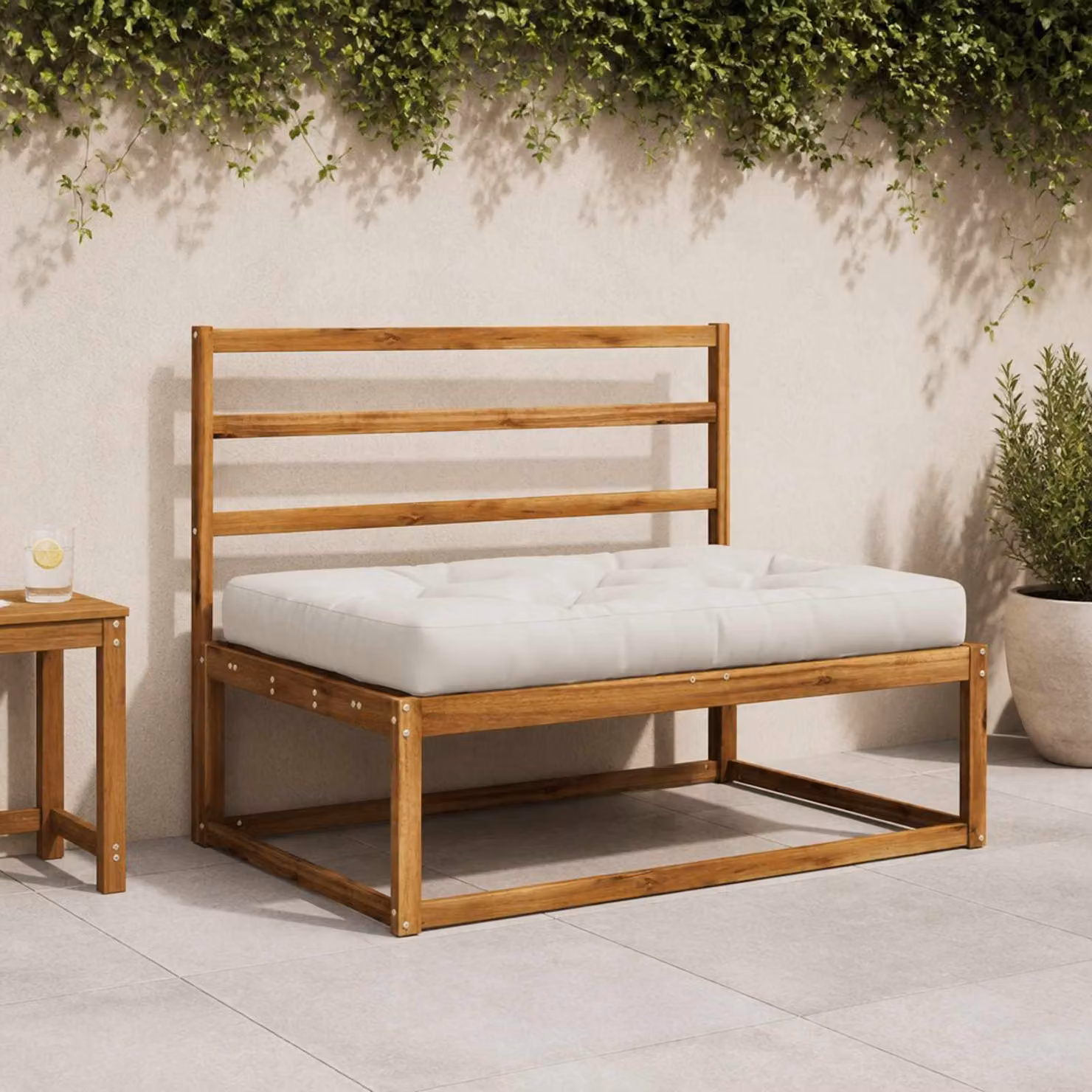 Cuscino per Pallet vidaXL VIANEN Bianco in Poliestere con Rivestimento Lavabile e Resistente ai Raggi UV