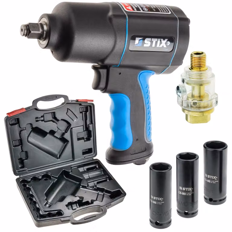 STIX STT-17 1/2" Avvitatore a impulsi da 1700 Nm, set con due martelli, acciaio CR-MO, confezionato in valigetta
