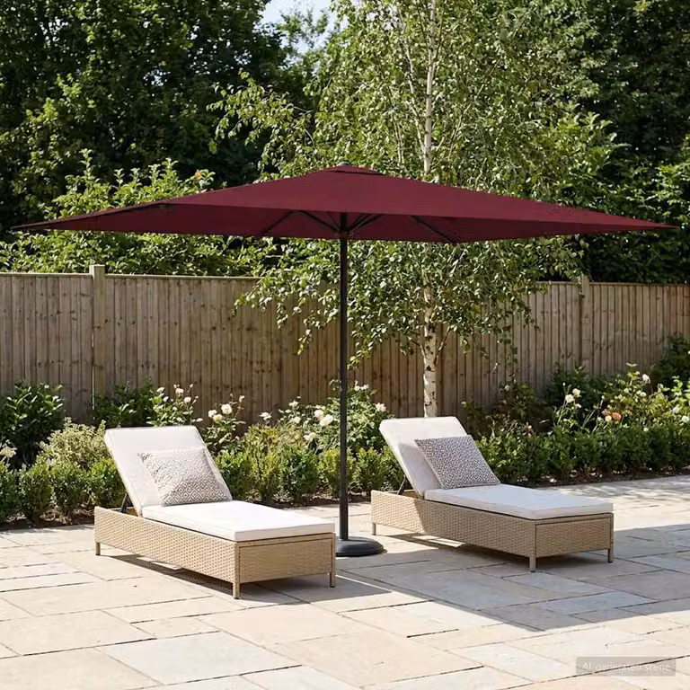 Ombrello da giardino rettangolare vidaXL rosso in poliestere e acciaio L 3 m x P 2 m x H 2,23 m