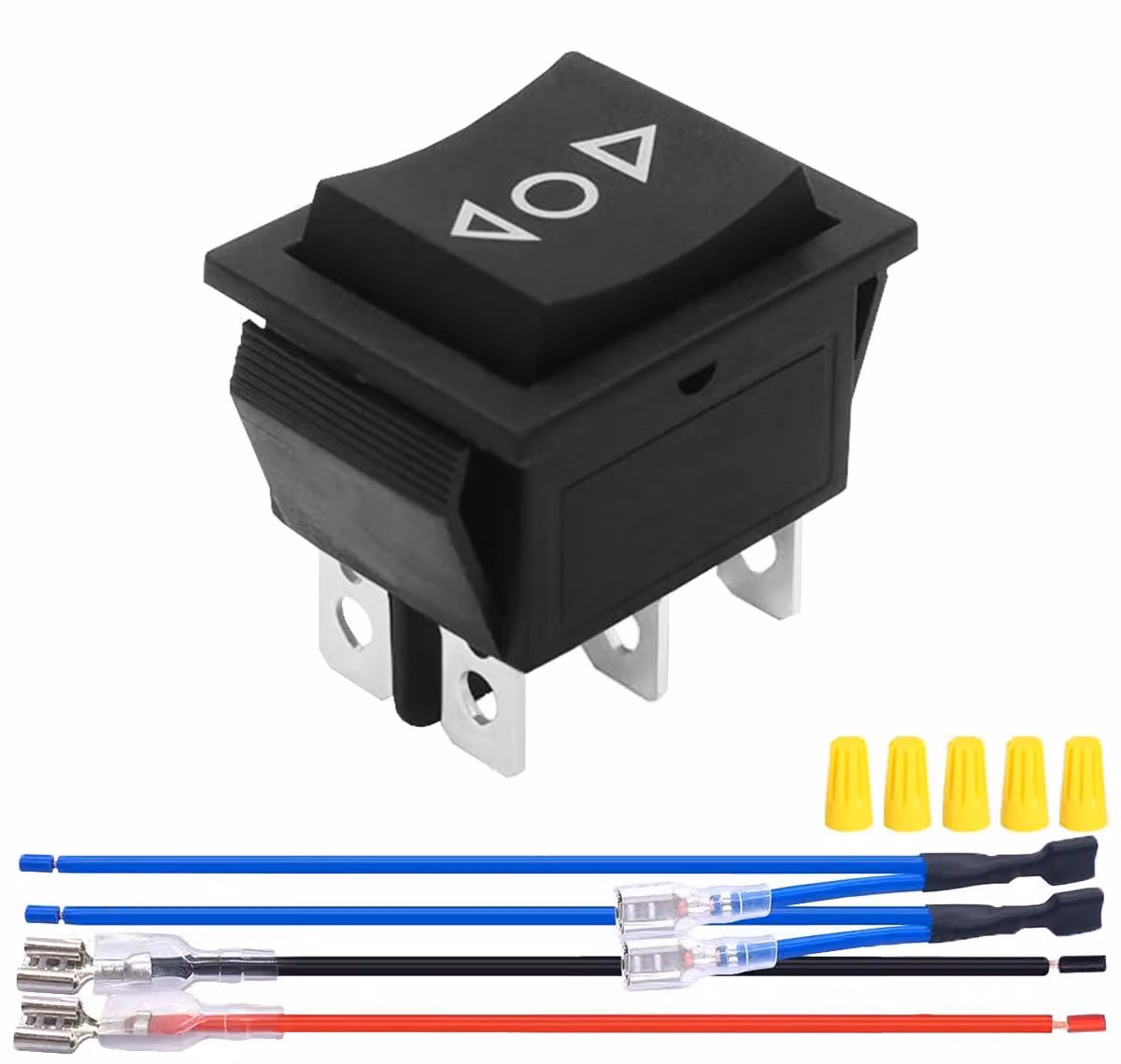 Interruttore a levetta momentaneo DPDT, 20A, 12V DC, 6 poli, con funzionamento (ON)-OFF-(ON)