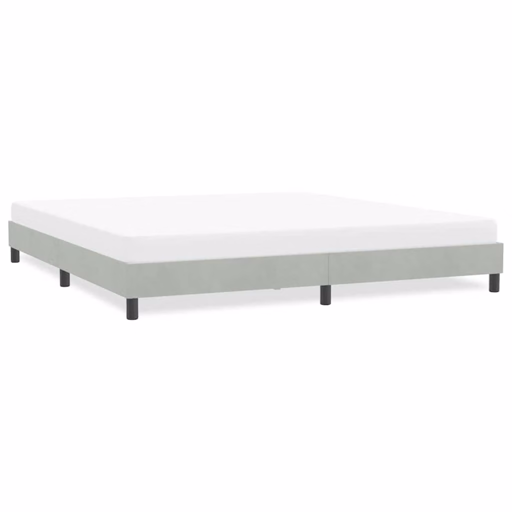 vidaXL Giroletto in Velluto Grigio Chiaro senza Materasso L: 200 cm, P: 220 cm