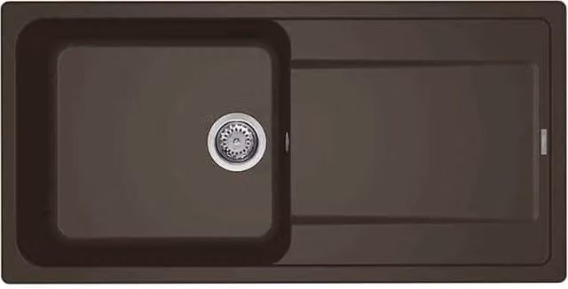 Lavello da incasso Elleci Life 480 con 1 vasca in Granitek Espresso Marrone L: 100 cm, P: 50 cm
