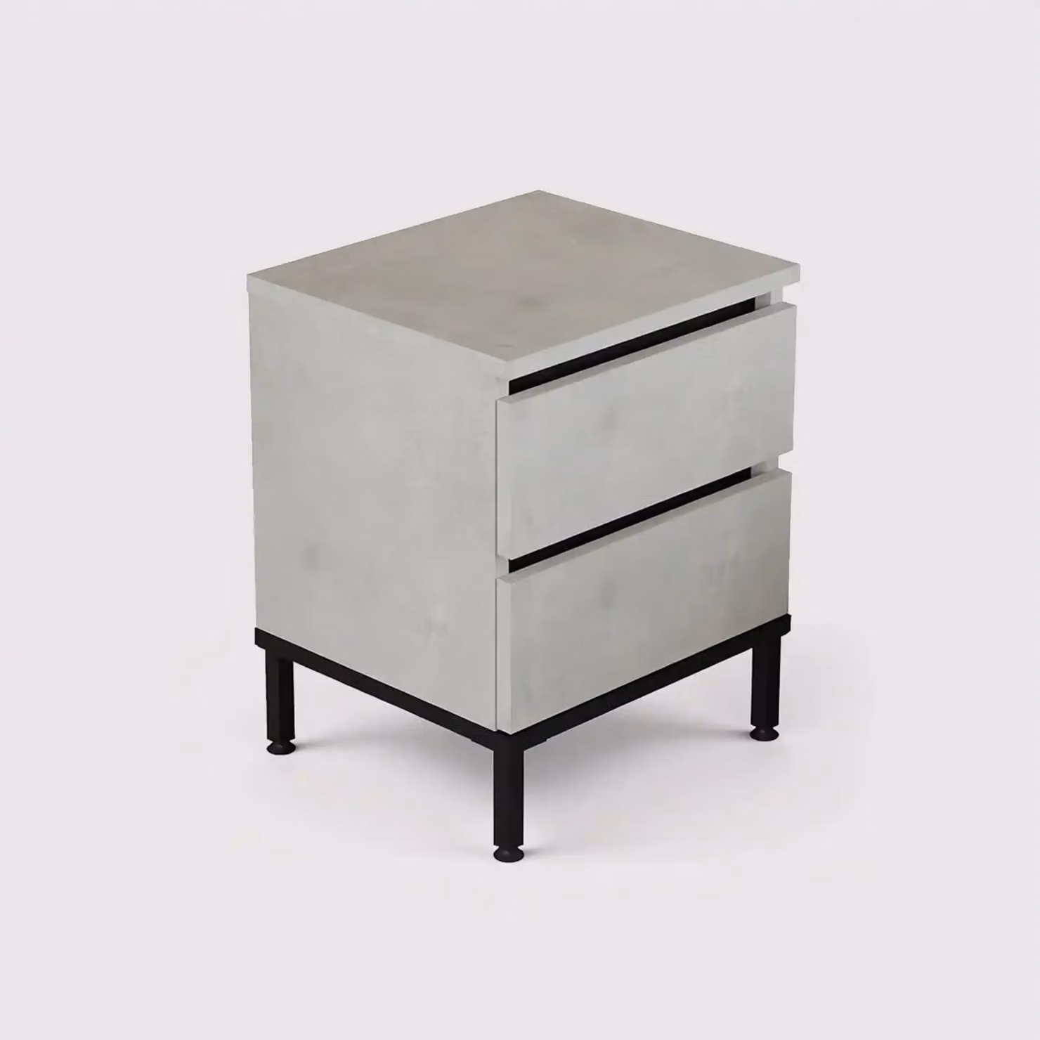 Sankaran - Comodino con 2 cassetti color grigio pietra