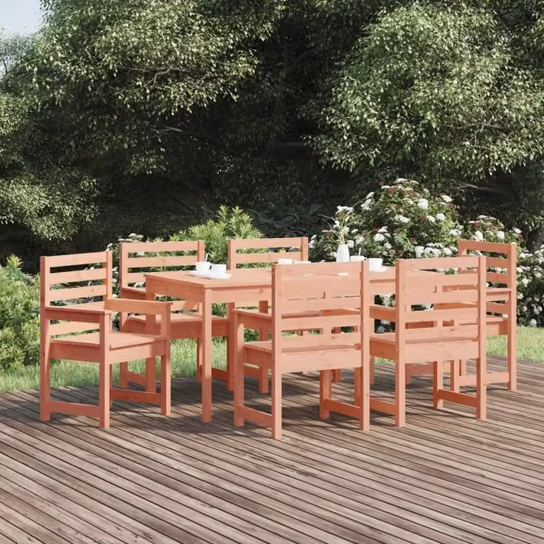 The Living Store Set da pranzo da giardino 7 pezzi in legno massiccio di abete Douglas