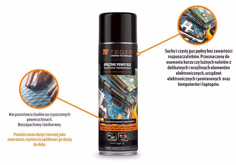Aria compressa per la pulizia e l'asciugatura, 500 ml, marca Teger
