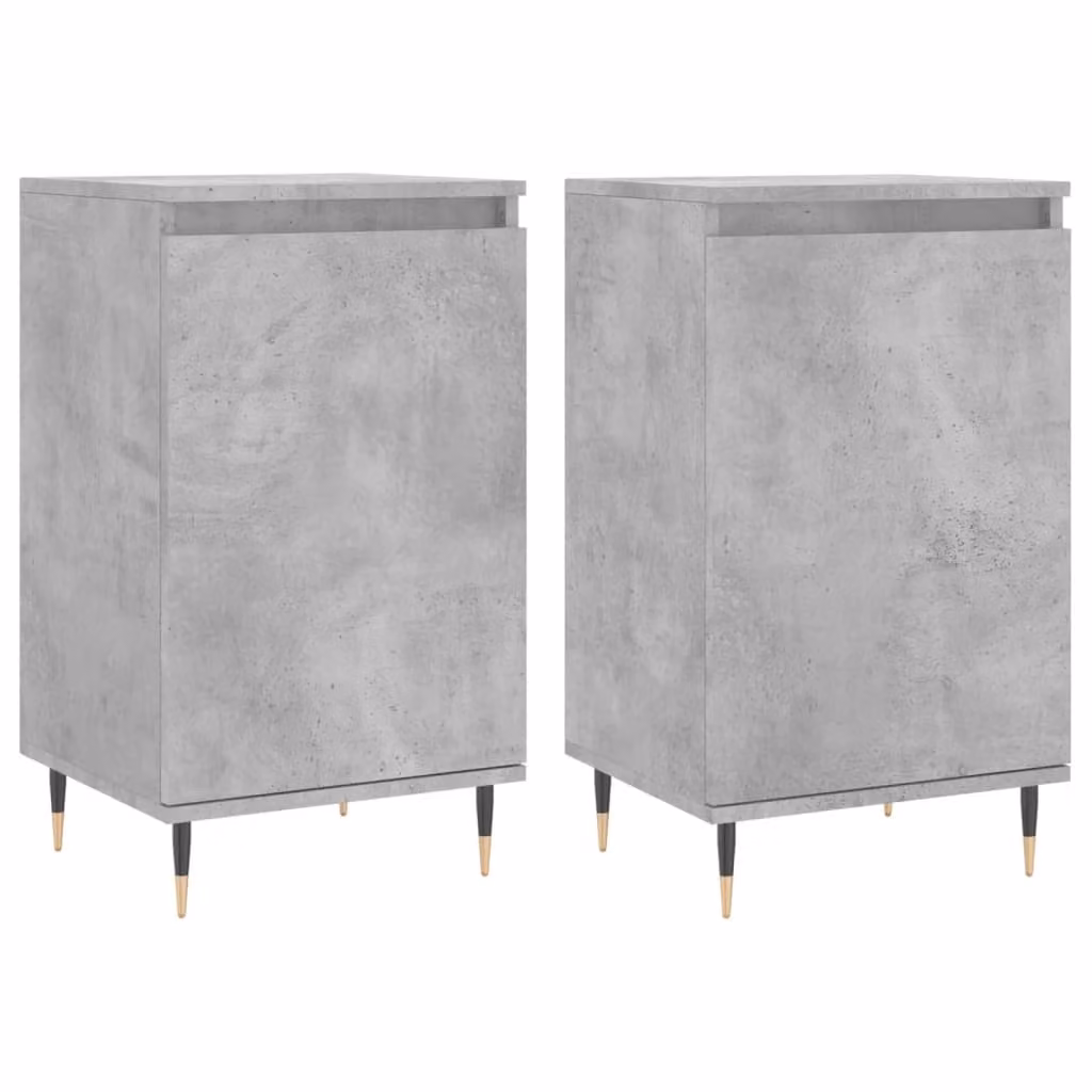 Credenze 2 pz Grigio Cemento 40x35x70 cm in Legno Multistrato