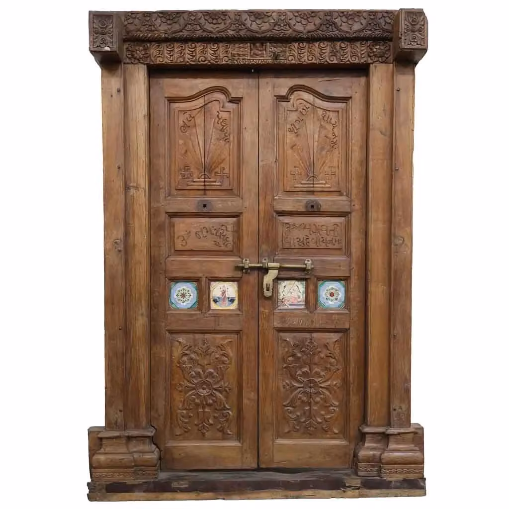 Porta in legno Wanderlust Deco stile antique colore marrone L: 145 cm, P: 37 cm, H: 218 cm – 2