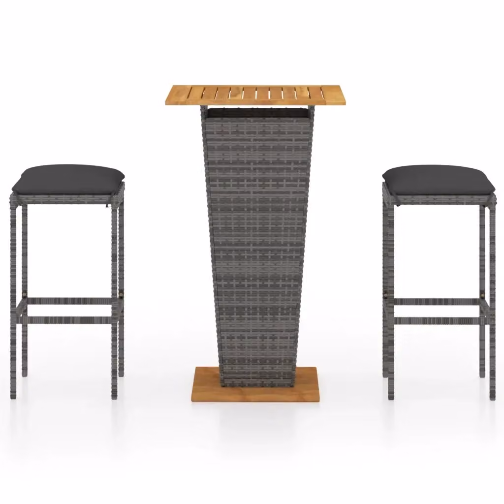 vidaXL Set da Giardino Moderno in Legno di Acacia Oliato e Metallo Grigio Antracite – 2