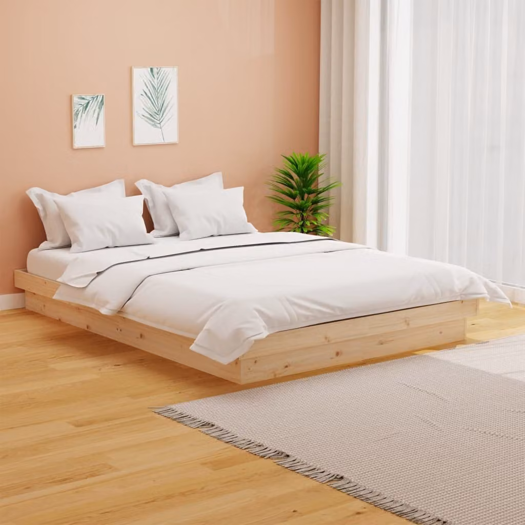 The Living Store Letto in legno massiccio 120x190 cm