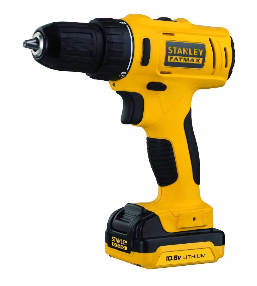 Stanley Trapano Avvitatore 10,8V con 2 Batterie ricaricabili da 1,5Ah e Valigetta, Giallo