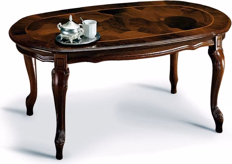 Klassischer Couchtisch Tisch Wohnzimmer Tische Barock Holz Couchtische Massiv