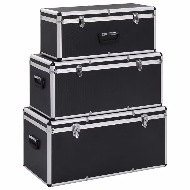 The Living Store valigetta 3 pezzi alluminio nero