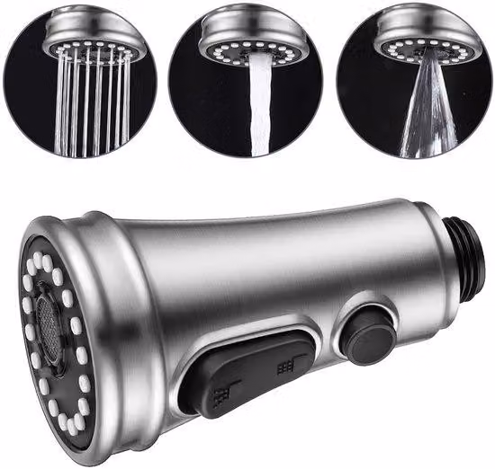 Produttore di soffioni doccia a tripla erogazione; rubinetto da cucina con braccio estensibile in sostituzione del soffione; soffione per lavastoviglie con getto ad alta pressione in sostituzione del soffione; per rubinetti da cucina e rubinetti di scaric