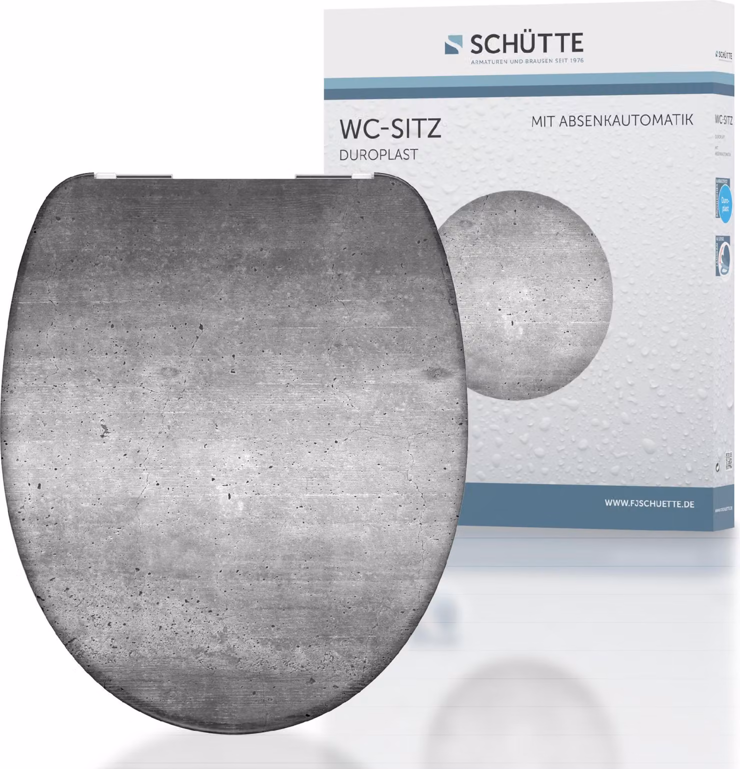 Sedile per WC SCHÜTTE INDUSTRIAL GREY, coperchio per WC in Duroplast con chiusura ammortizzata, sedile per WC, sedile per WC