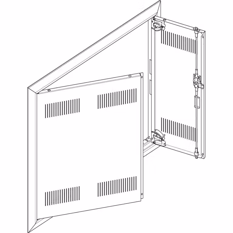 Telaio ABN + sportello con fessura di ventilazione 3x4 per centralina di distribuzione da incasso, a 3 file GBRU34TL