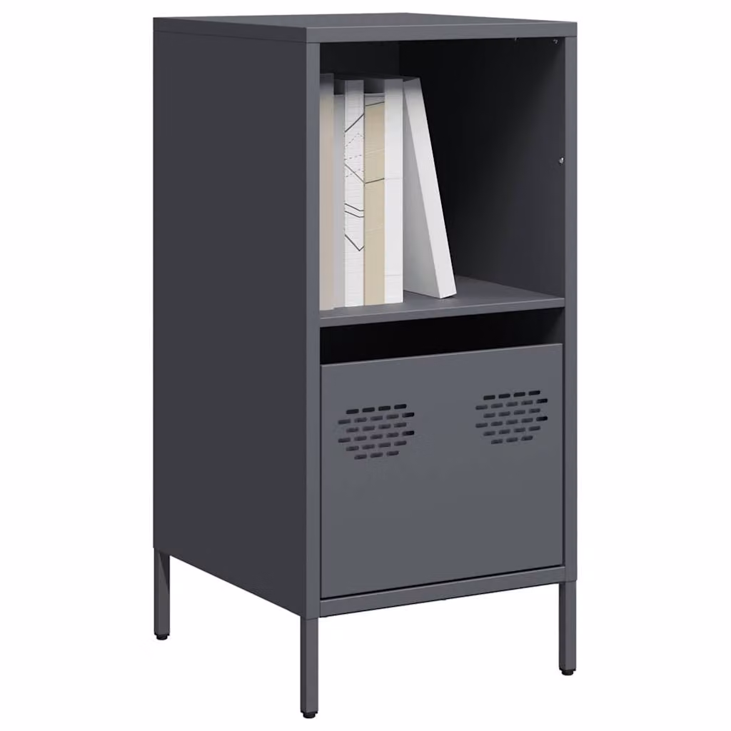 Credenza moderna vidaXL in acciaio laminato a freddo colore antracite L 35 cm, P 39 cm, H 73,5 cm