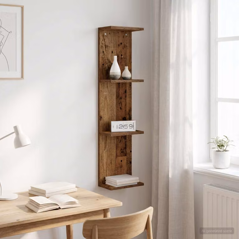 Scaffale da parete moderno vidaXL in legno color marrone L/P/H: 22 x 15 x 100 cm