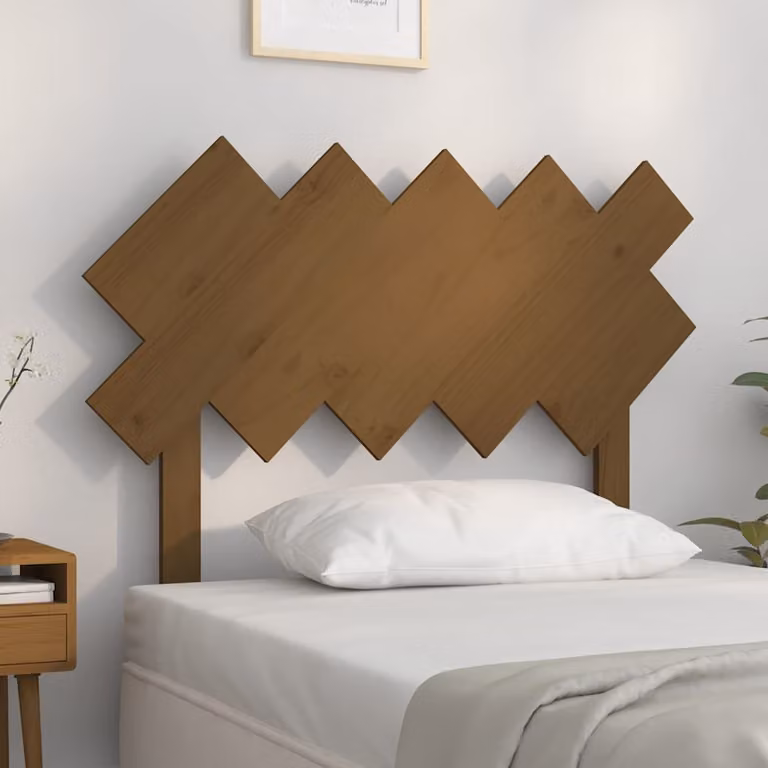 Testiera per letto vidaXL in legno massello di pino, colore marrone, L: 104 cm, P: 3 cm, H: 80,5 cm