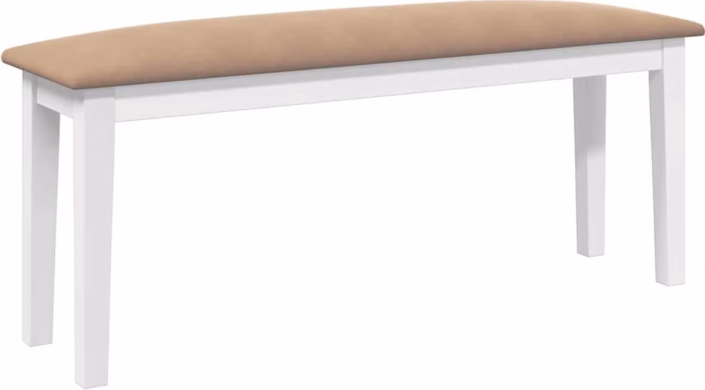 Panca 110 cm Bianco in Legno Massello di Hevea
