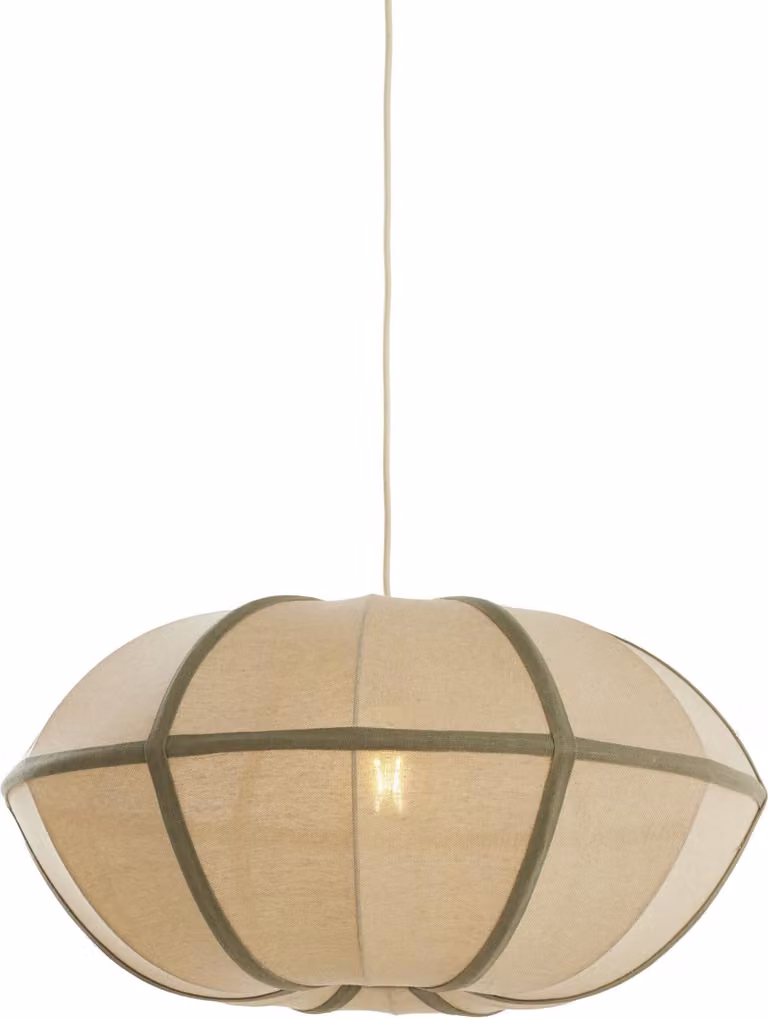 Lampada a sospensione - naturale - Mirelys - tessile - Ø 61cm - E27 - 2995184 - Light & Living