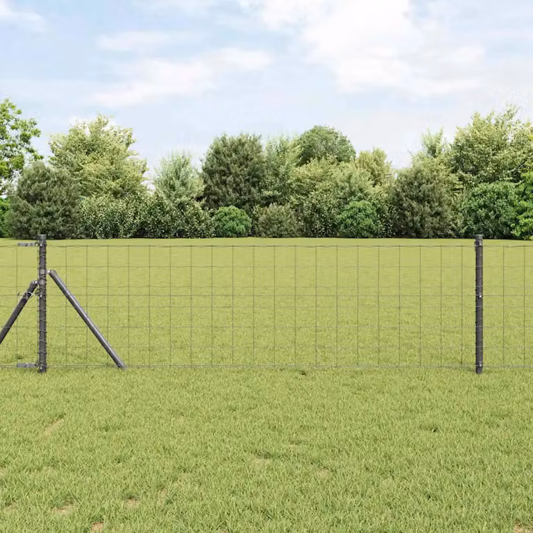 Recinzione in ferro rivestito in PVC vidaXL Grigio, H: 0,6 m x L: 25 m