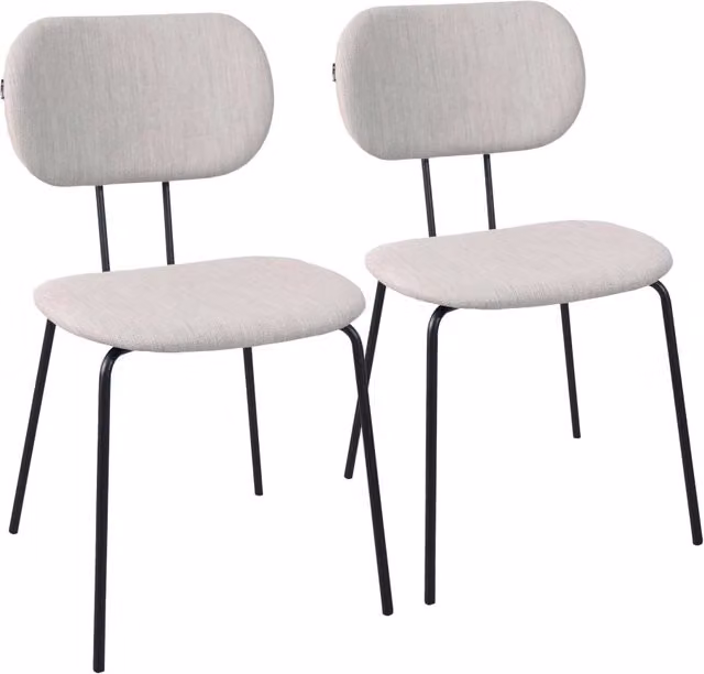 Oviala - Set di 2 sedie di design in acciaio e legno grigio