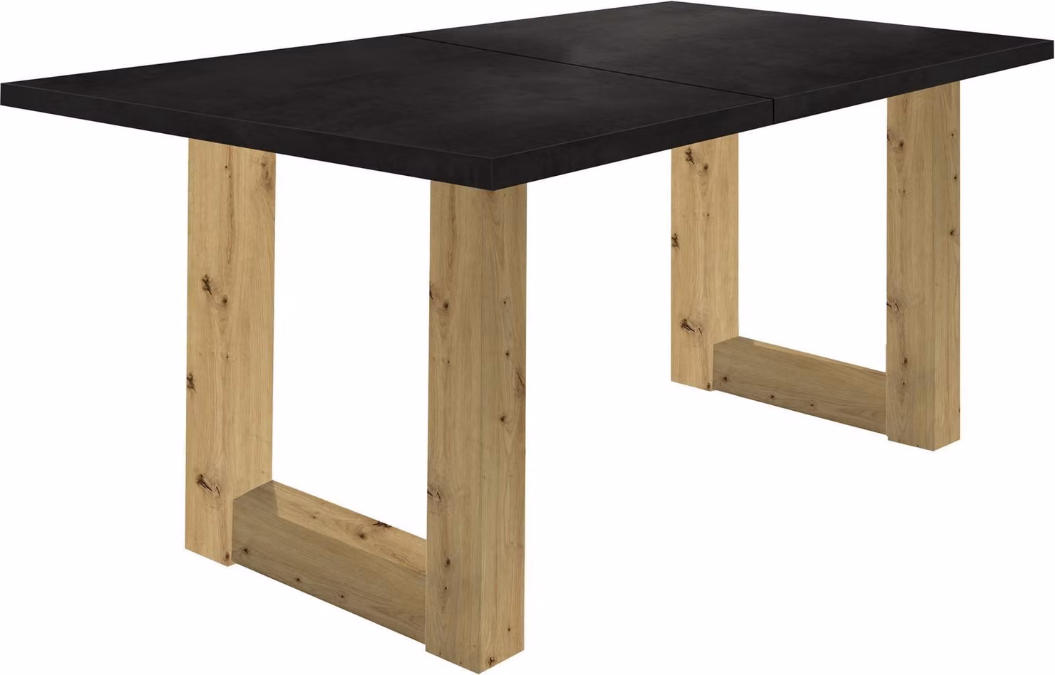 Tavolo da pranzo allungabile Eila 1 160 x 90 x 75 Tavolo da sala da pranzo in rovere/acciaio nero 13328-160