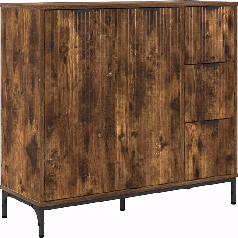 Credenza Rovere fumé 89,5 x 33 x 82 cm Legno multistrato