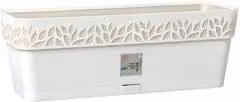 Cassetta per piante con riserva d'acqua Stefanplast Opera Cloe in plastica, Bianco, L: 50 cm, P: 18 cm, H: 17 cm