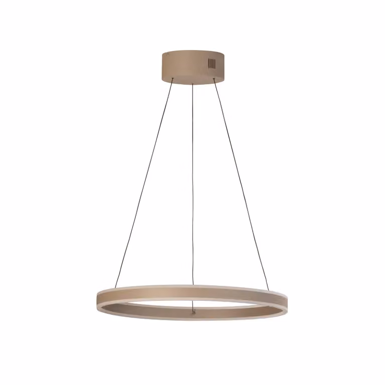 FISCHER & HONSEL Lampada LED a sospensione Silvio, Ø 60 cm, greige, metallo, CCT dimmerabile, Soggiorno / Sala da pranzo, Metallo, Moderno