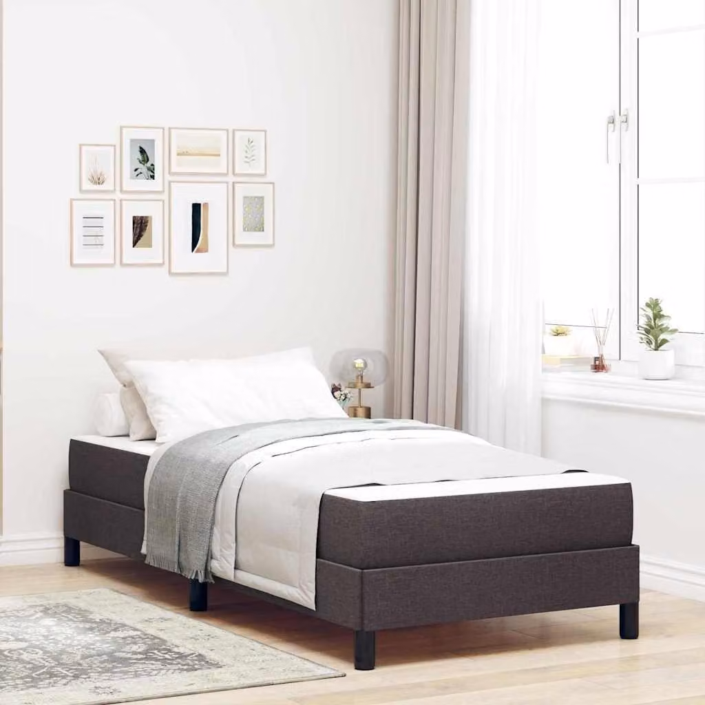 Maison Exclusive - Letto boxspring marrone scuro 100 x 200 cm tessuto