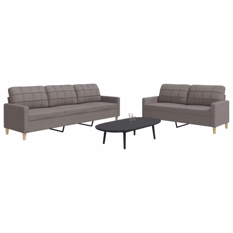 Set di divani vidaXL composto da un divano a 2 posti e uno a 3 posti in tessuto beige con struttura in metallo per il tuo soggiorno