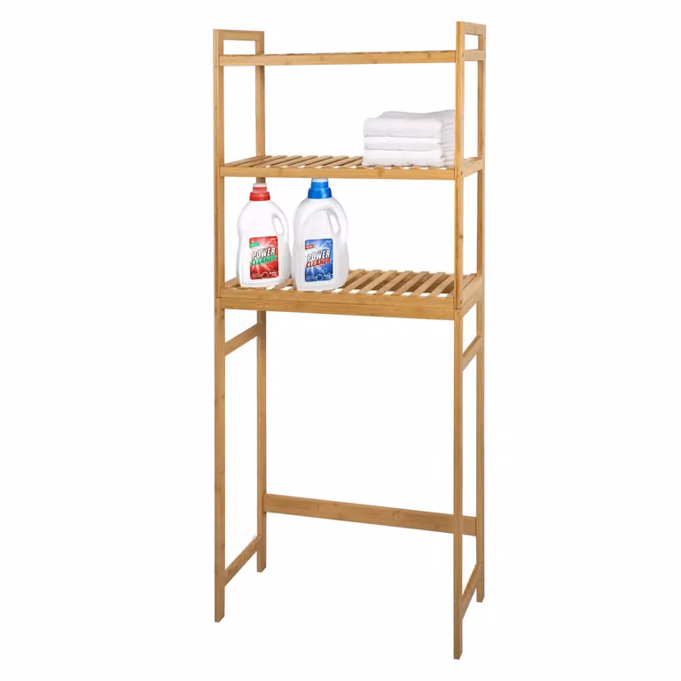 Scaffale Multiuso VESTIAMO CASA Linea Bamboo con 3 Ripiani, Colore Beige, H 162 x L 63 x P 26 cm