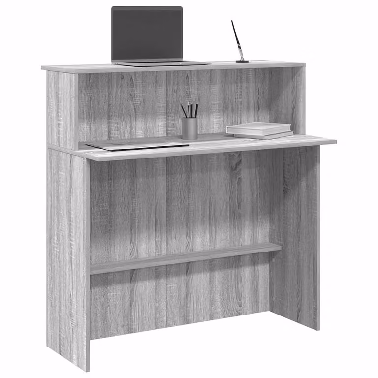vidaXL Banco Reception Moderno in Legno Multistrato Grigio, L 100 cm x P 50 cm x H 103,5 cm