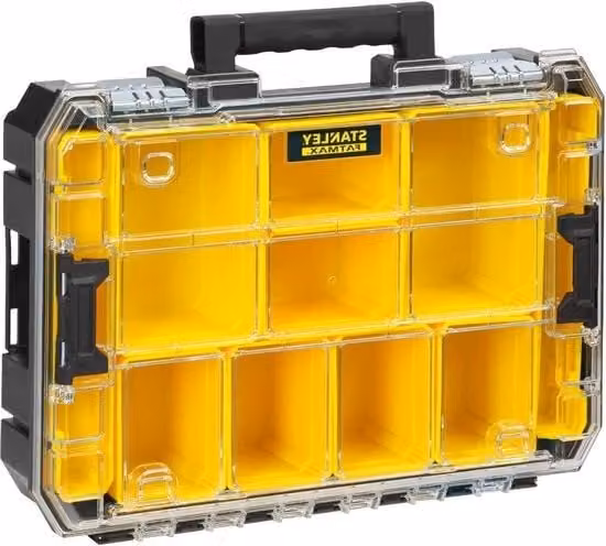 Organizzatore Stanley FatMax con cappa trasparente e dettagli gialli