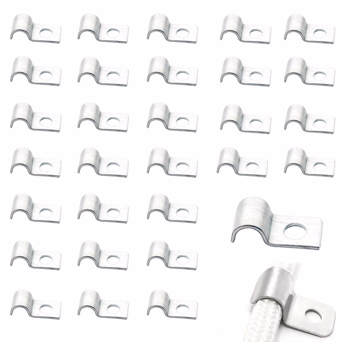 Confezione da 30 supporti per tubi in acciaio inossidabile, da 4 mm, resistenti alla corrosione