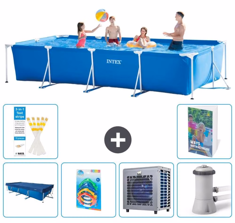 Piscina fuori terra rettangolare - 450x220x84 cm - composta da 5 elementi, modello S13
