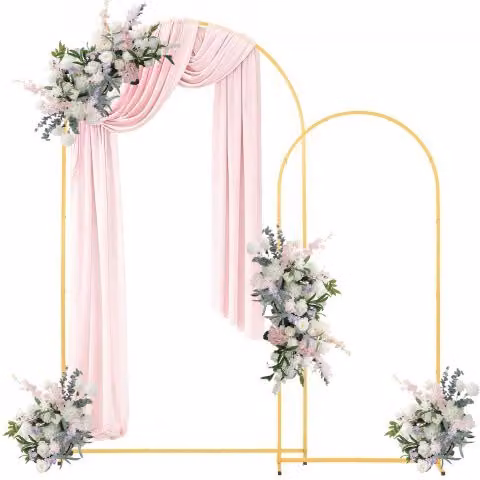 Set di 2 Supporti per Fondale ad Arco VEVOR in Metallo Dorato per Matrimoni e Feste