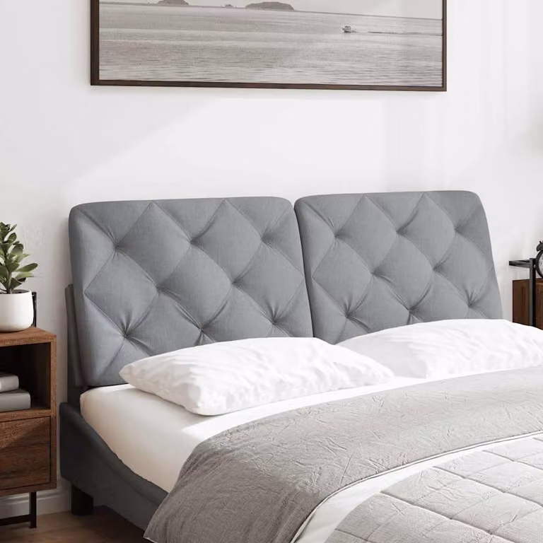 vidaXL Cuscino Testiera Grigio Chiaro 140 cm in Tessuto