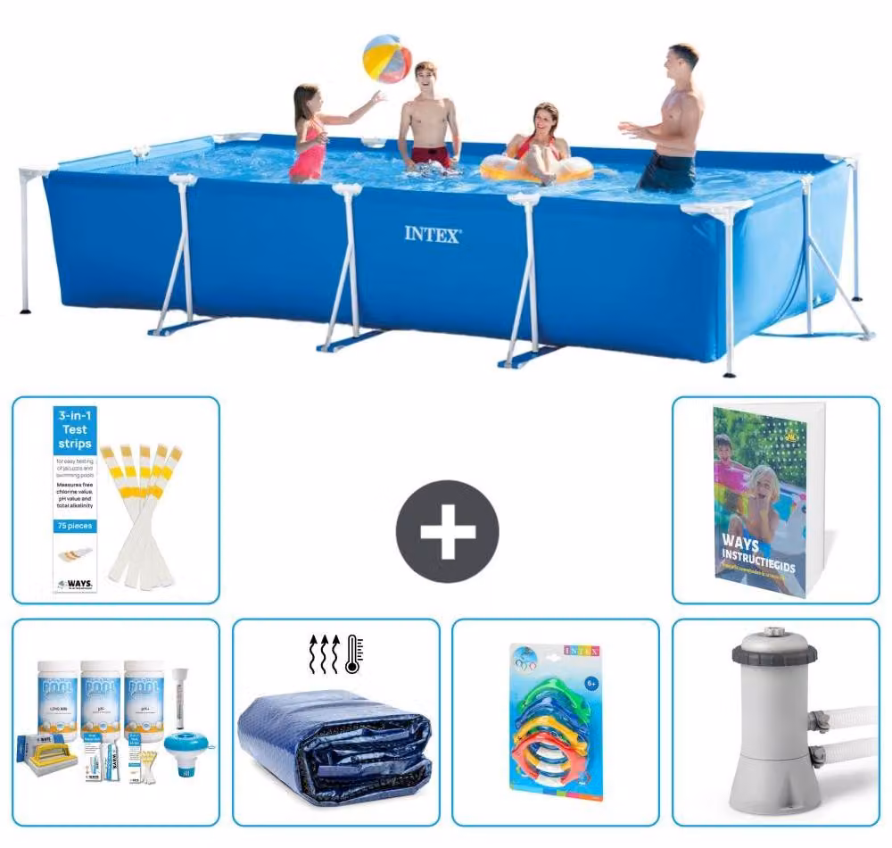 Piscina fuori terra rettangolare - 450x220x84 cm - composta da 5 elementi, modello S108