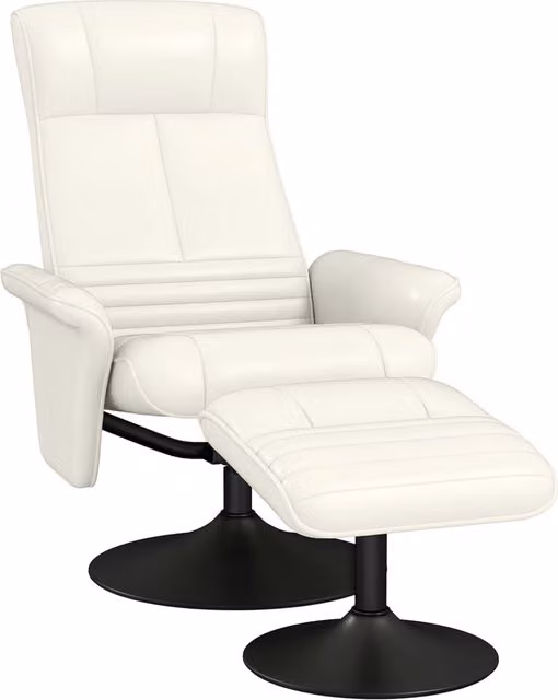 Poltrona relax con poggiapiedi ¨C Xylo ¨C girevole reclinabile tessuto crema