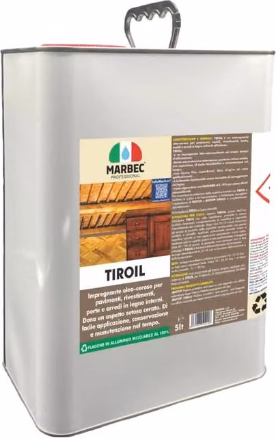 Impregnante per legno Marbec TIROIL idrorepellente effetto olio e cera colore Teak 5 l