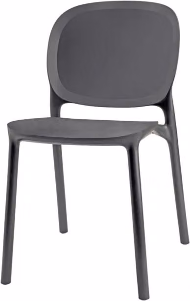 Set di 6 sedie Hug Scab Design in tecnopolimero riciclato colore Antracite