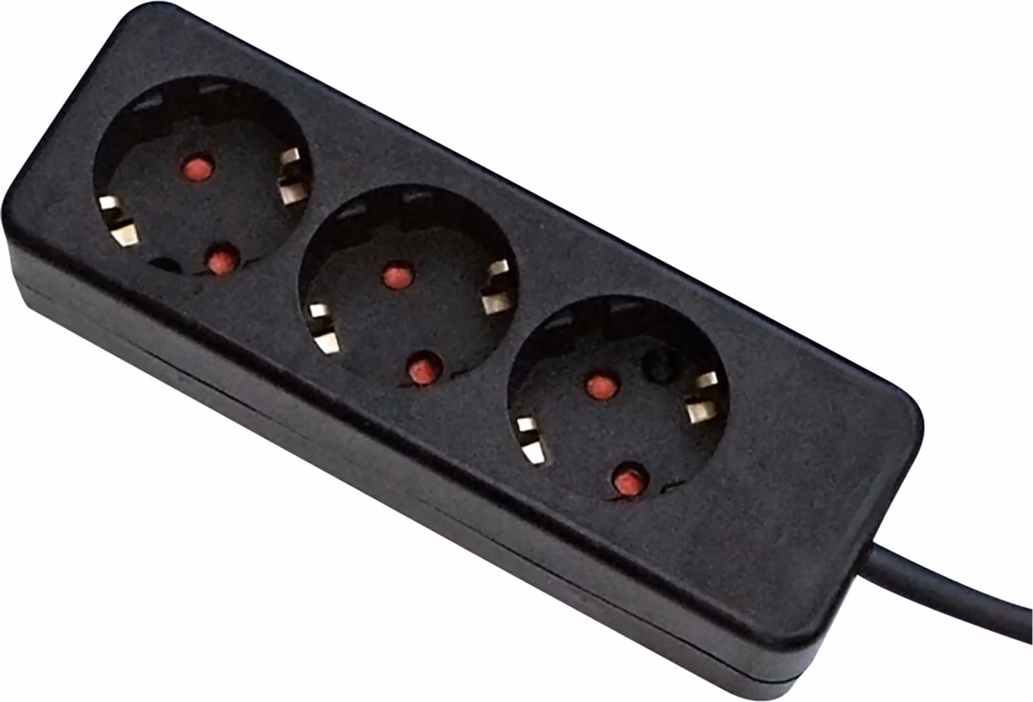 presa a 3 vie VDE nera, 1,5 m di cavo di alimentazione 3x1,5mm²